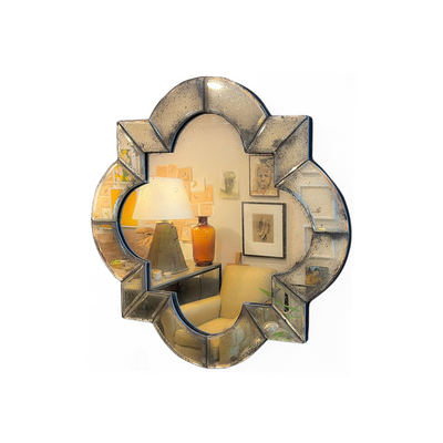 Antiqued Flower Mirror