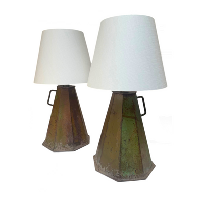 Pair of Vintage Truck Lift Table Lamps